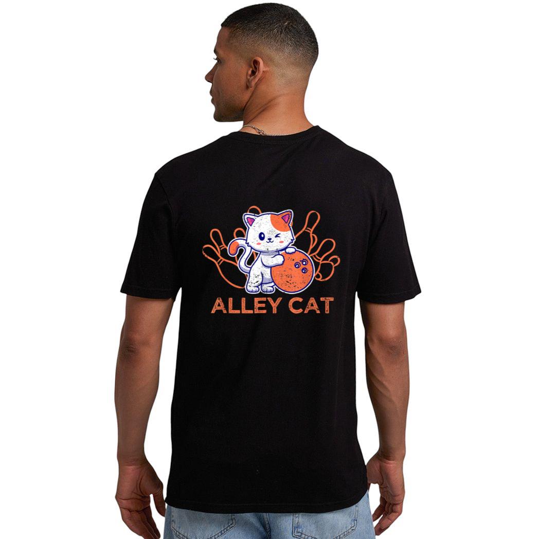 Alley Cat Bowling Team Humor Funny Bowler Cats Vintage Men T-Shirt