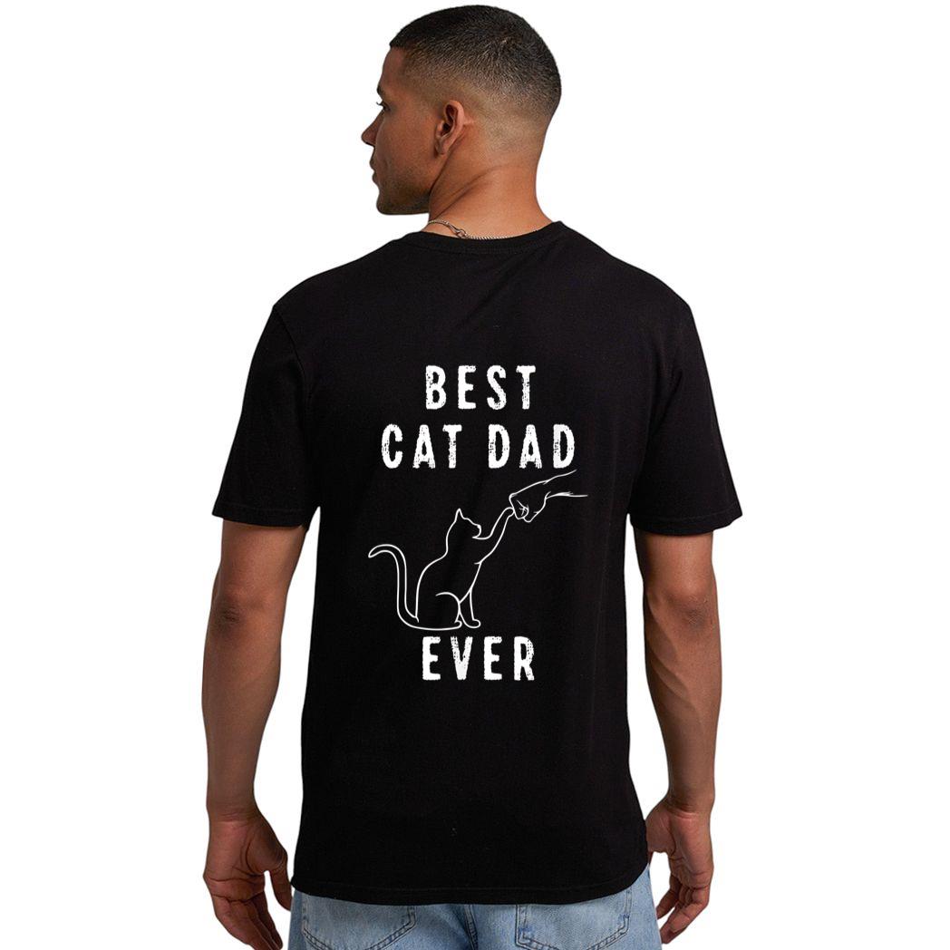 Best Cat Dad Ever Shirt Cat Daddy Paw Fist Bump Meow Cat Men T-Shirt