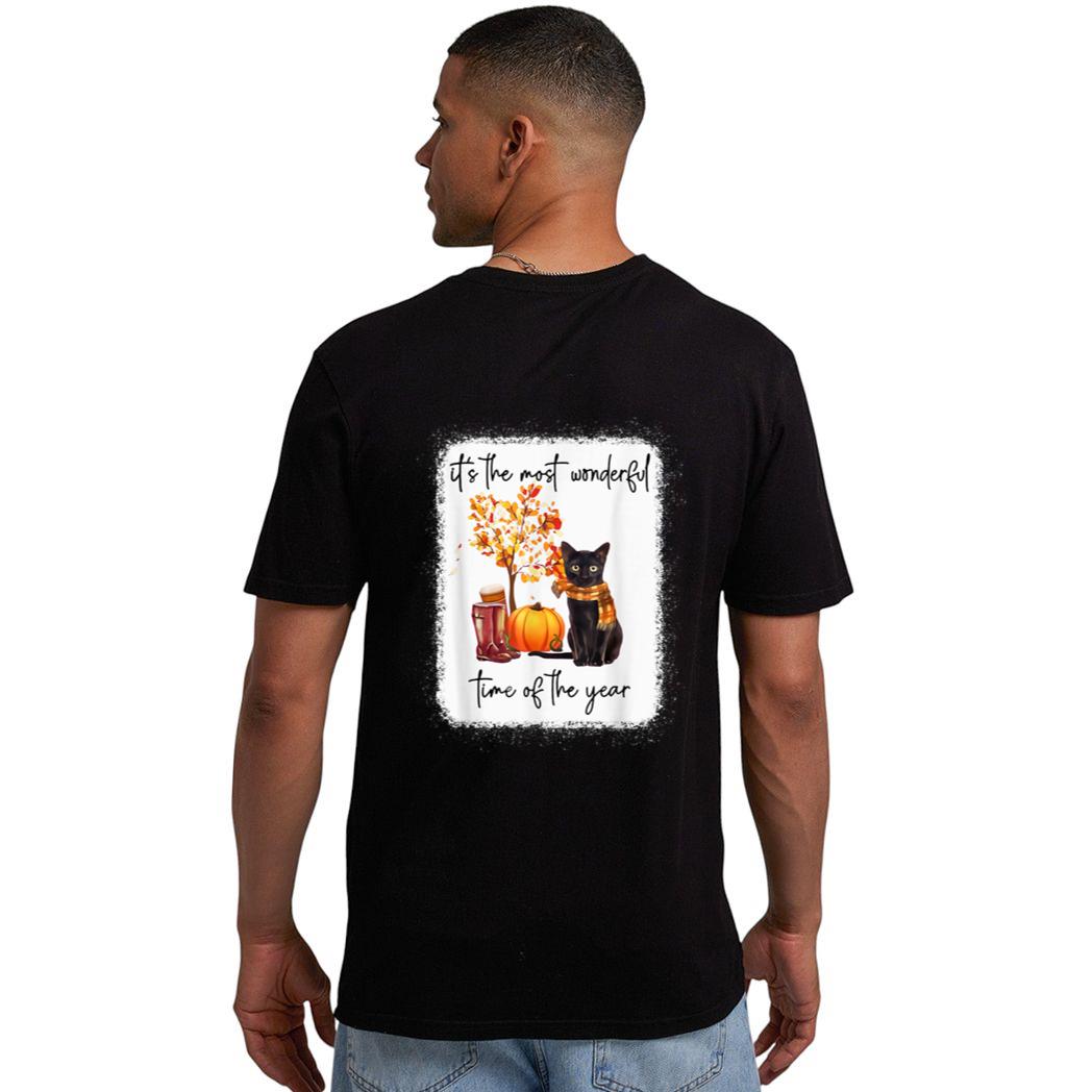 Black Cat Fall Itu2018s The Most Wonderful Time Of The Year Men T-Shirt
