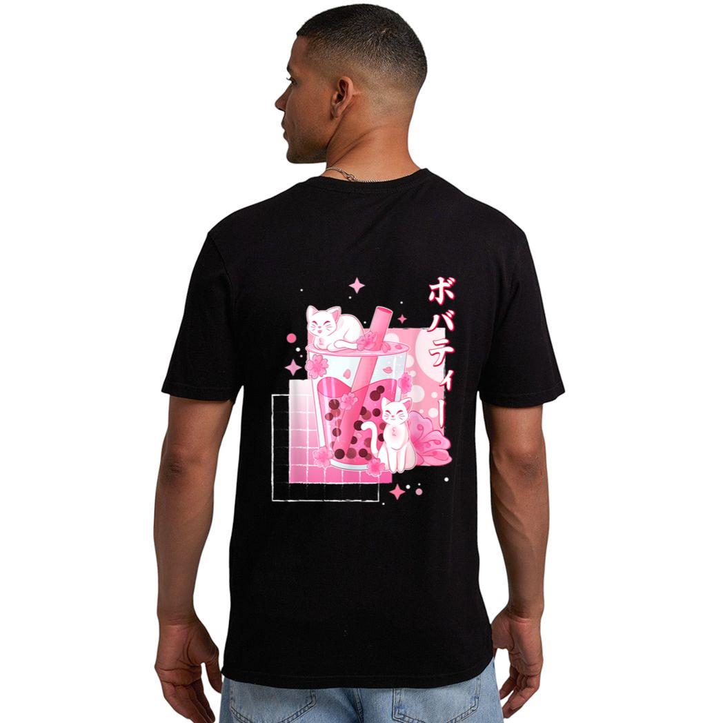 Cat Boba Tea Bubble Tea Anime Cats Lover Kawaii Gifts Men T-Shirt