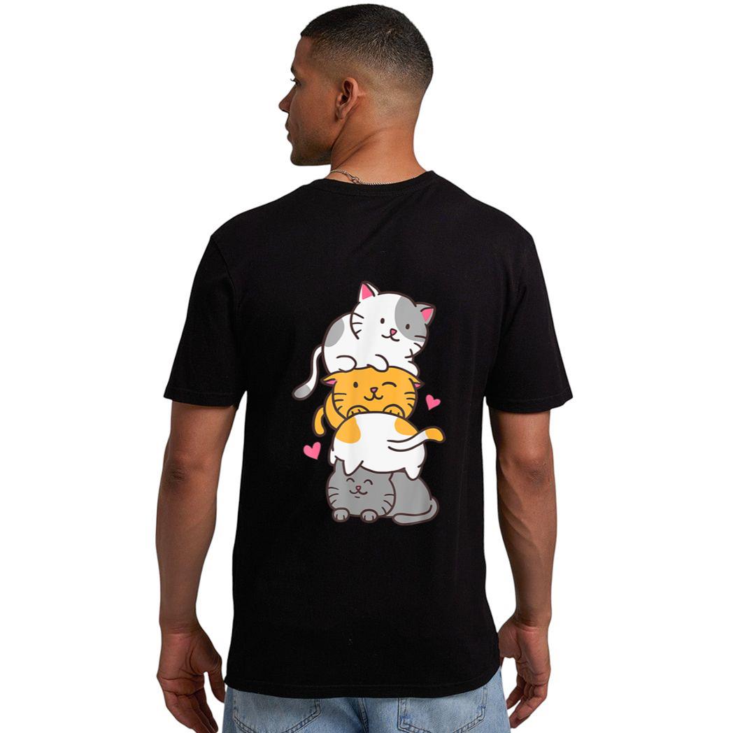 Cat Cats Cute Kitty Pile Anime Kawaii Neko Gift Men T-Shirt