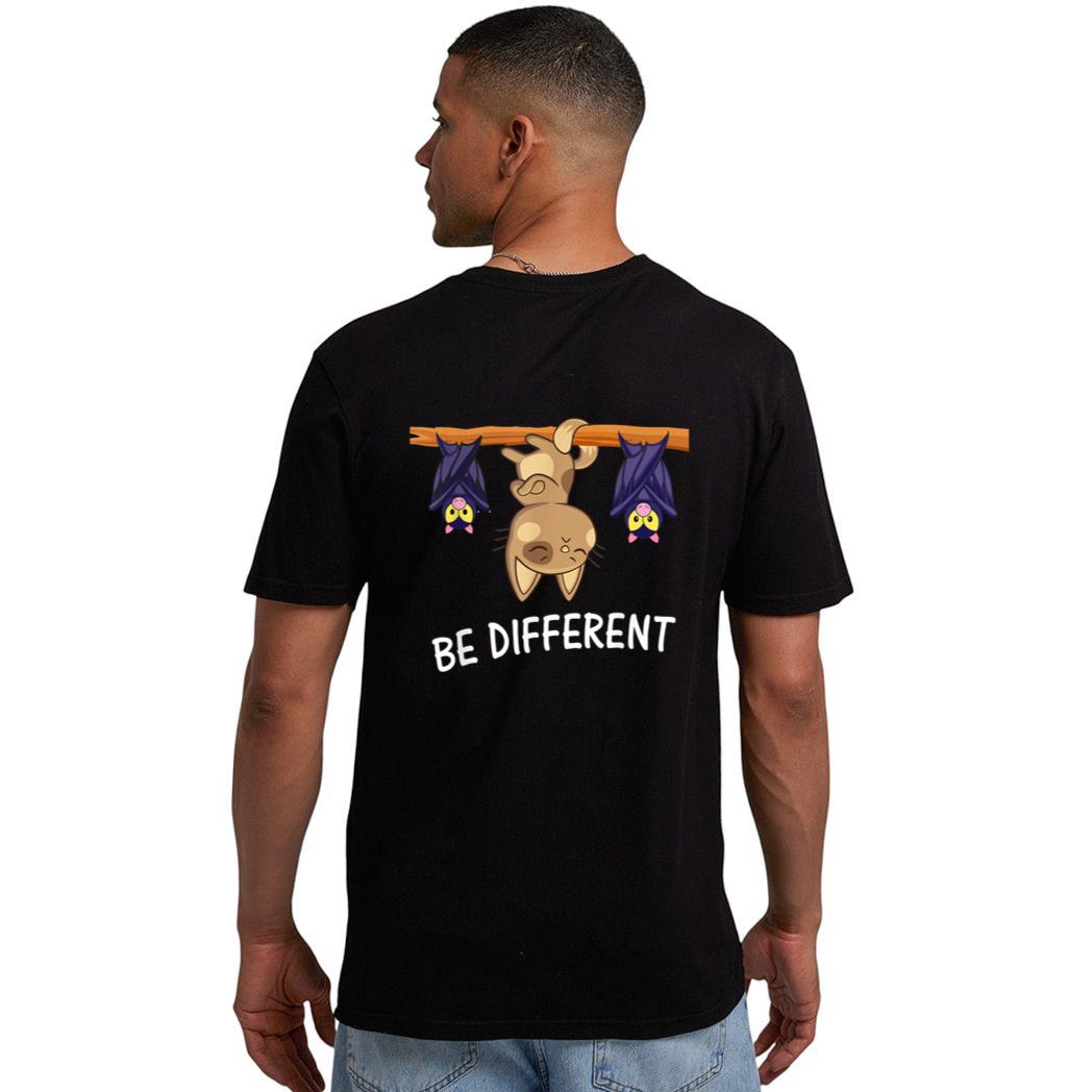 Cat with Bats Be different Funny Cat Lover Men T-Shirt