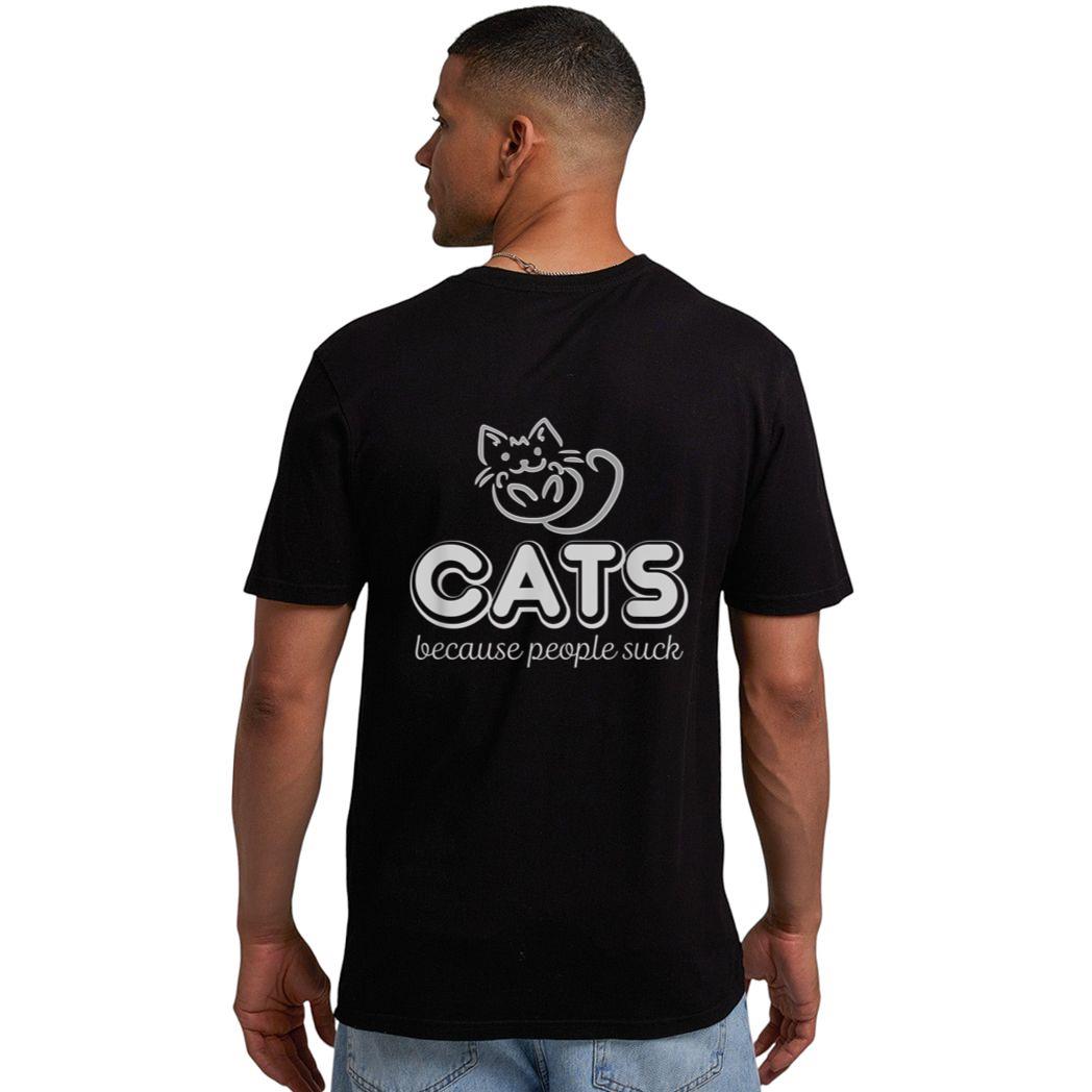 Cats Because People Suck Funny Kitty Lovers Men T-Shirt