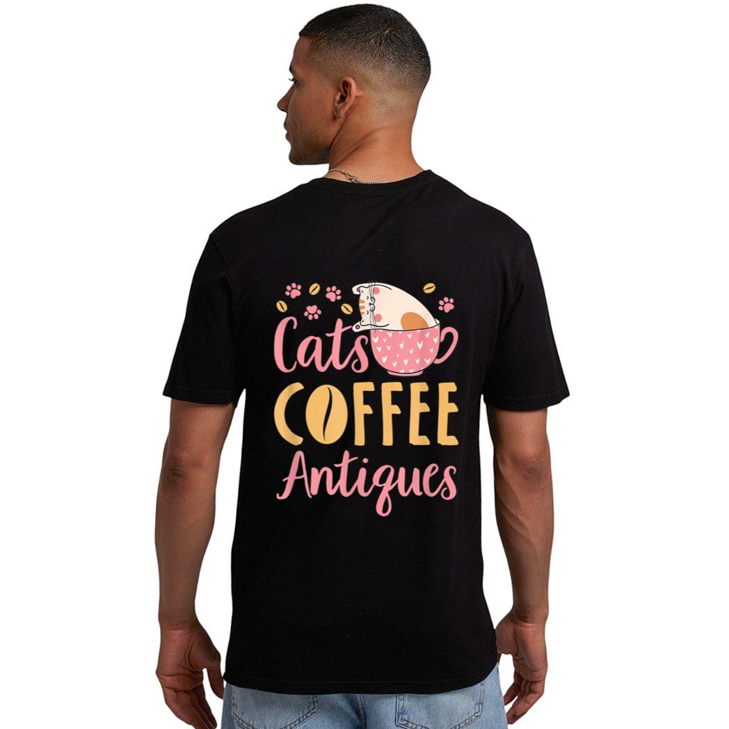 Cats Coffee Antiques Cat Lover Antiquing Men T-Shirt