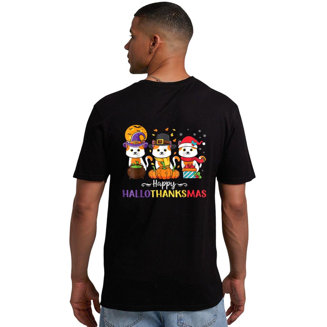 Cats Happy HalloThanksMas Men T-Shirt