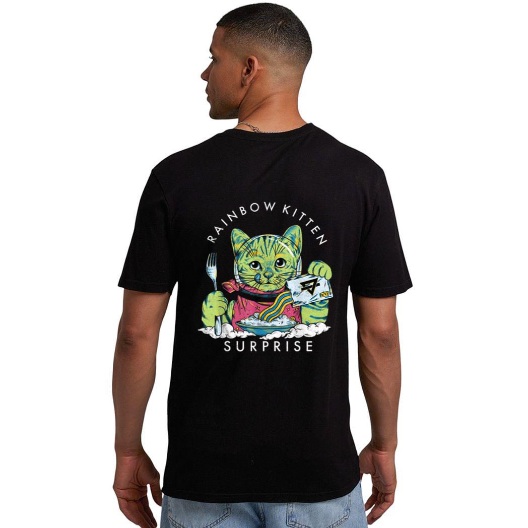 Cats Rainbow Kitten Surprise Cute Eat Retro Animals Vintage Men T-Shirt