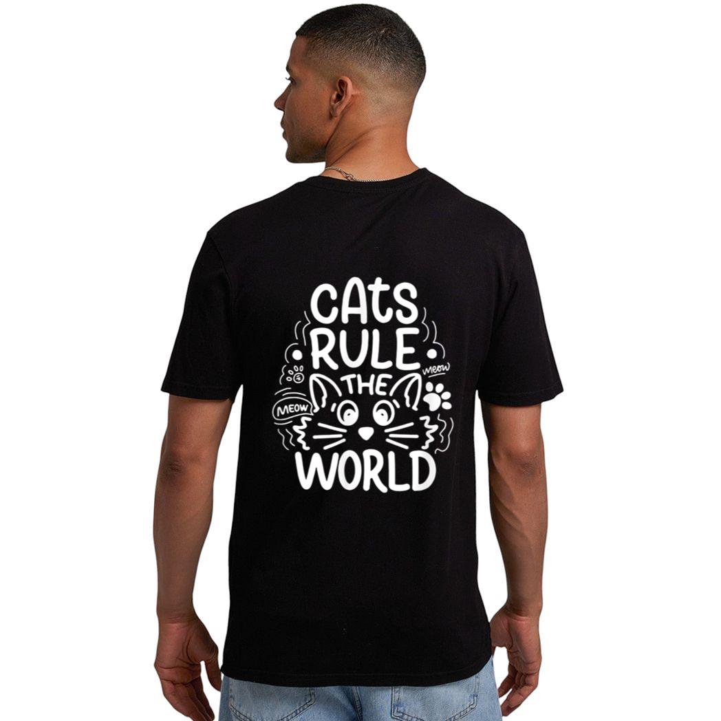 Cats Rule He World Funny Cat Lovers Men T-Shirt