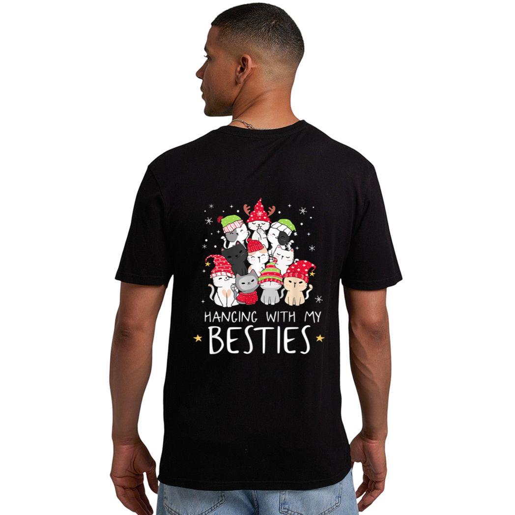Christmas Cat Lover Christmas Tree Kawaii Cat Bestie Men T-Shirt