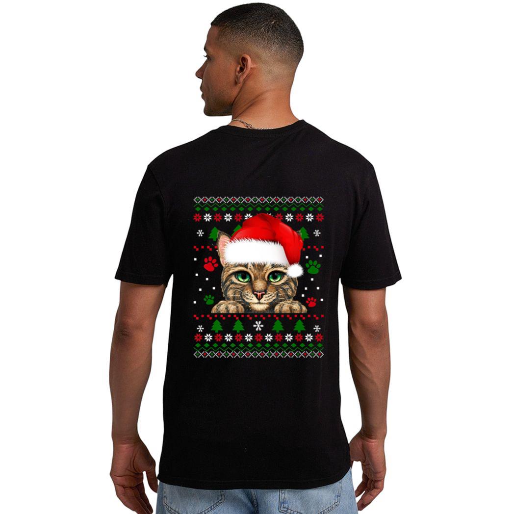 Christmas Cat Santa Hat Merry Catmas Ugly Christmas Sweater Premium Men T-Shirt