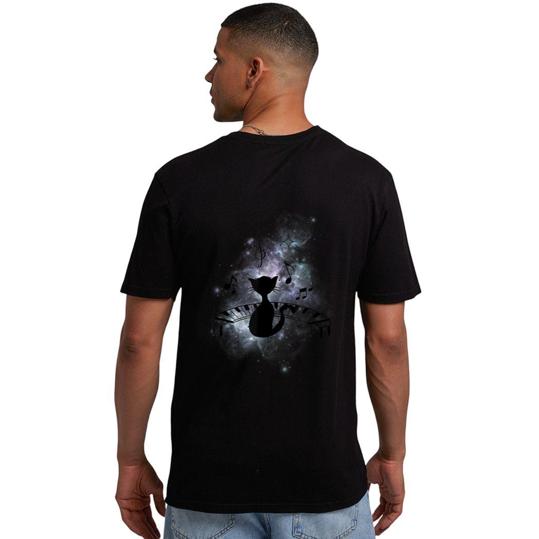 Cool Music and Cats - Cat Playing Piano - Music Note Lover Men T-Shirt
