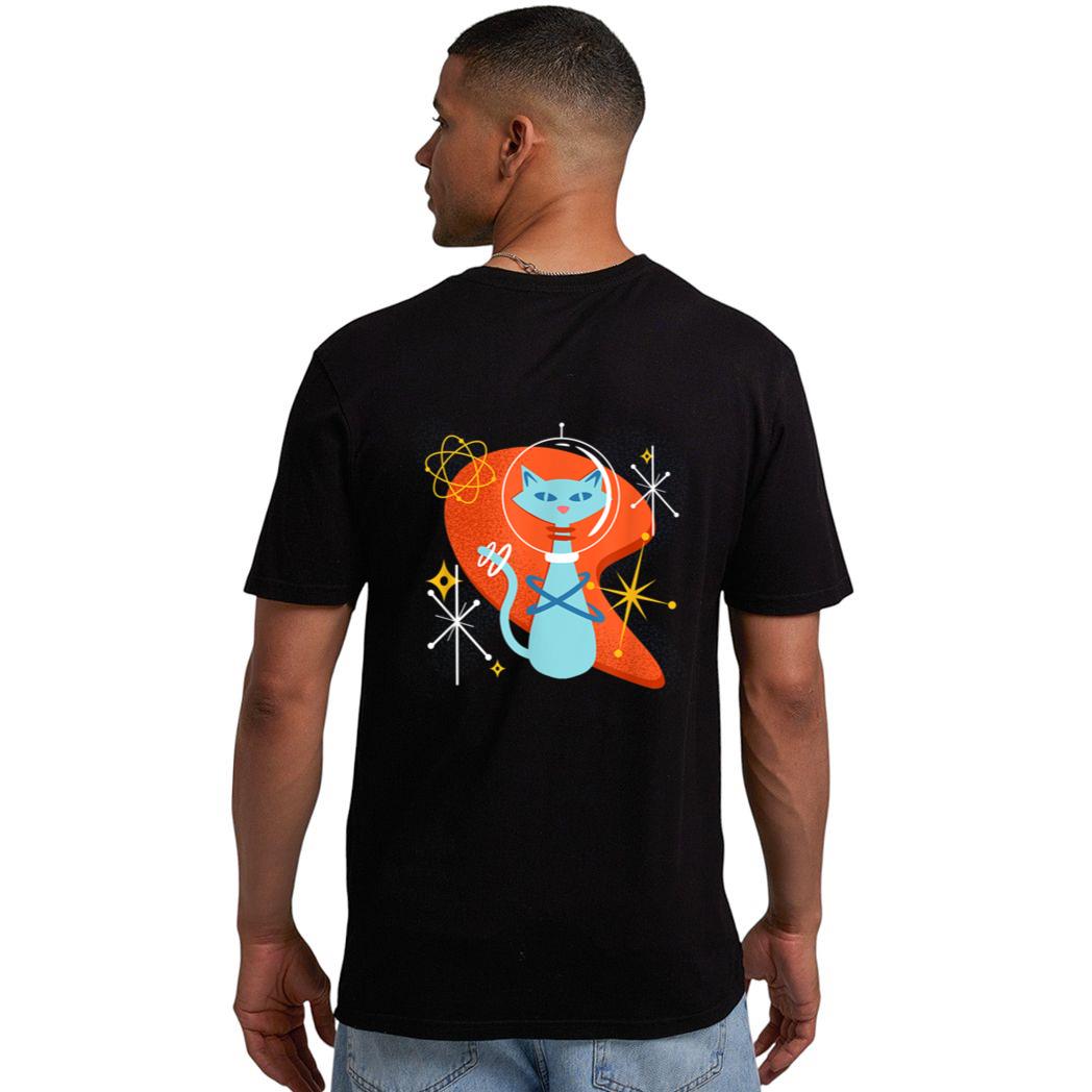 Cute Atomic Space Cat in Vintage Retro Vibes Men T-Shirt