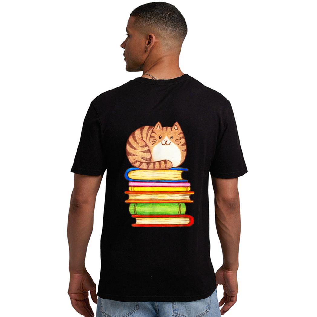 Cute Cat Books Graphic Women S Book Lovers Eacher Men T-Shirt