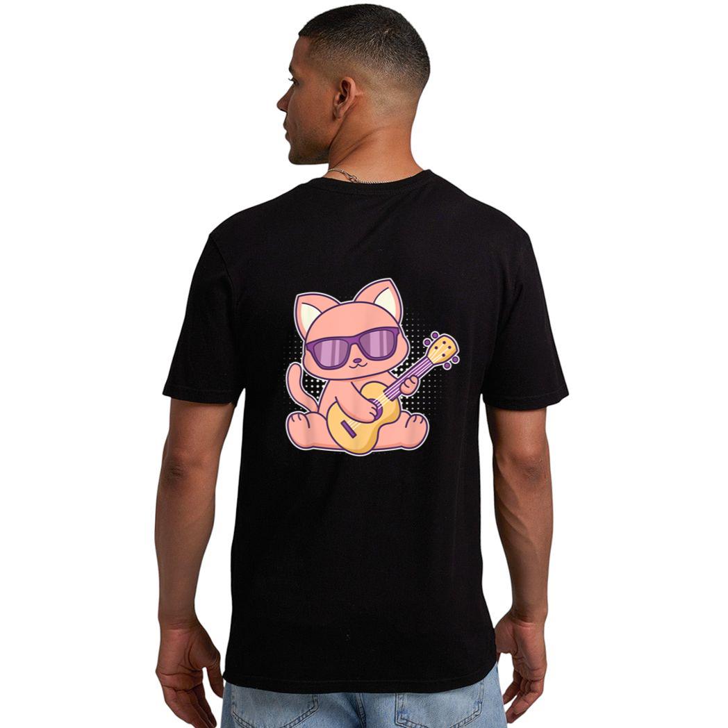 Cute Cat With Sunglasses Playing On A Guitar Men T-Shirt