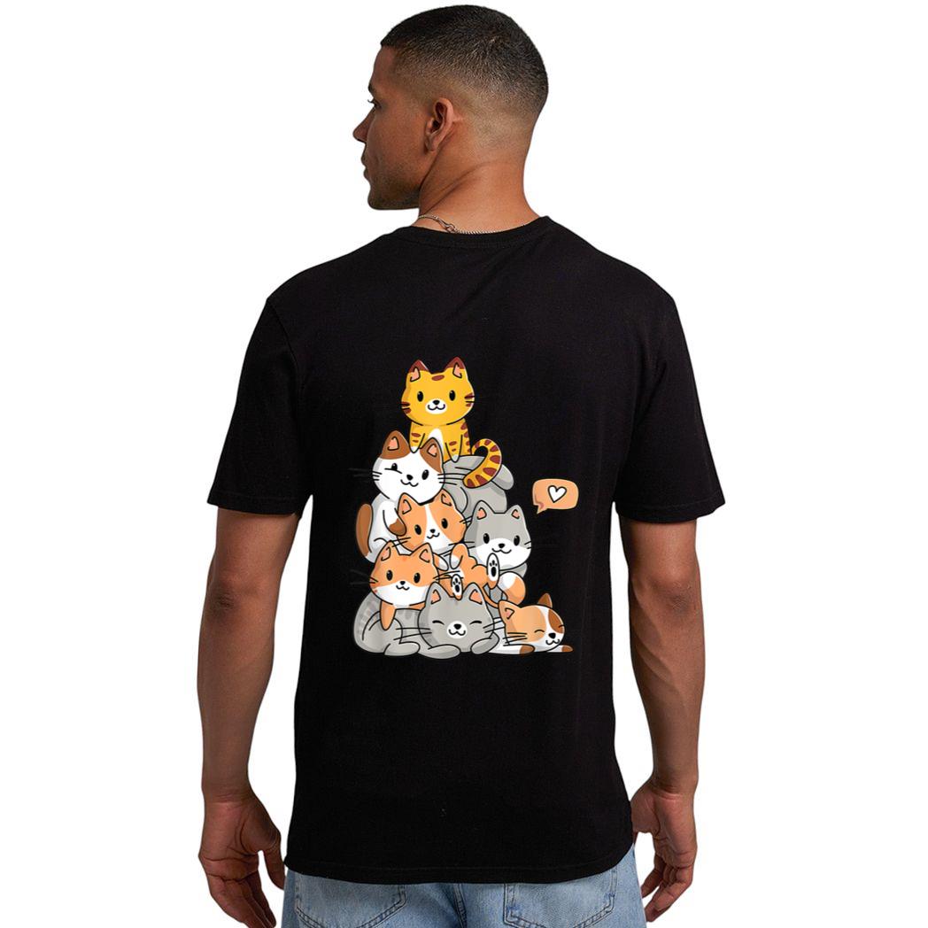 Cute Kawaii Cat Kitty Meowtain Cats Pile Chibi Women Girls Men T-Shirt