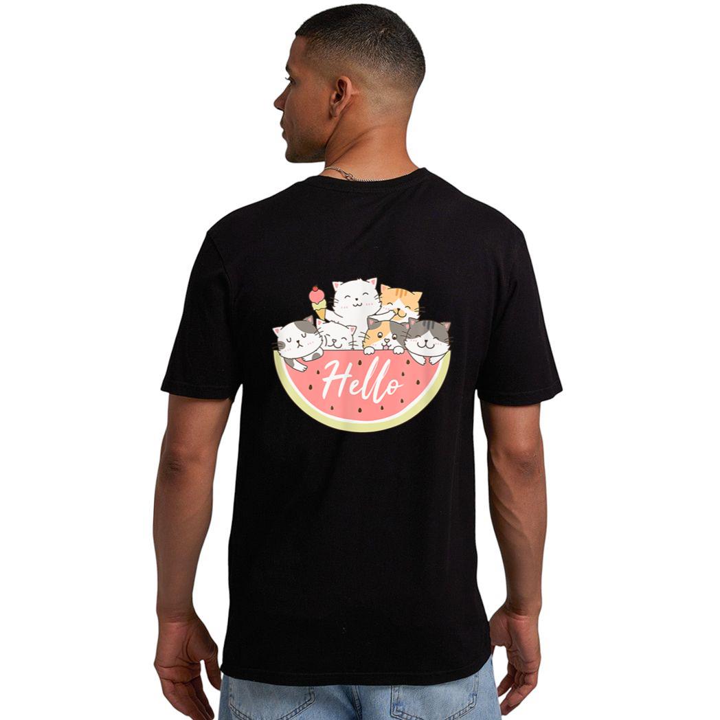 Cute Kitten In Watermelon Cute Cat Family Cat Motif Men T-Shirt
