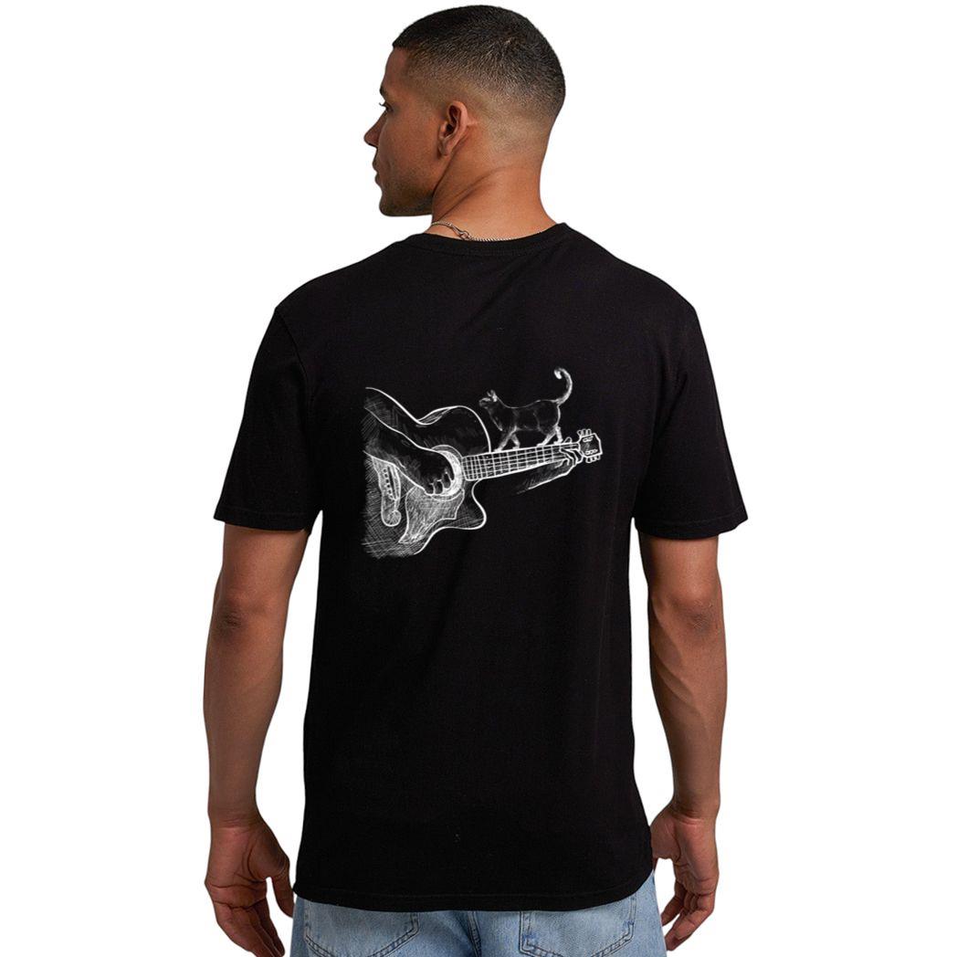 Cute Siamese Cat Guitar Player Men T-Shirt