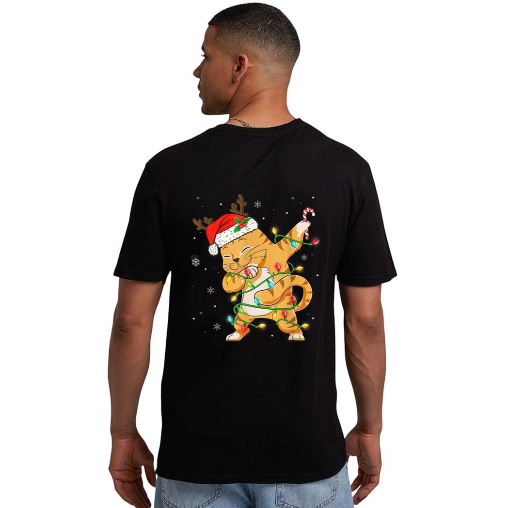 Dabbing Cat Santa Christmas Kids Boys Girls Catmas Xmas Men T-Shirt