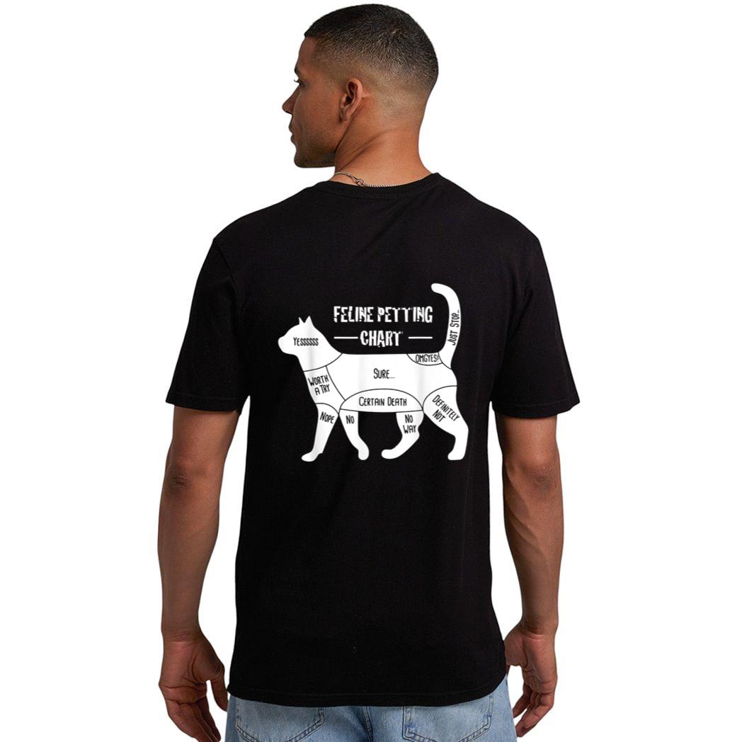 Feline Petting Chart Cat Apparel Men T-Shirt