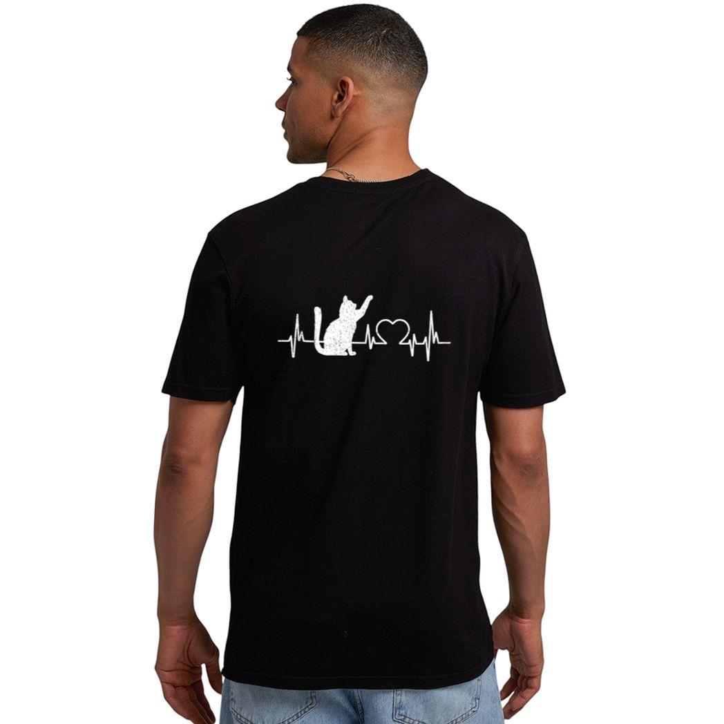 Funny Cat  for Women - Meowy Cute Cat Lover Heartbeat Men T-Shirt