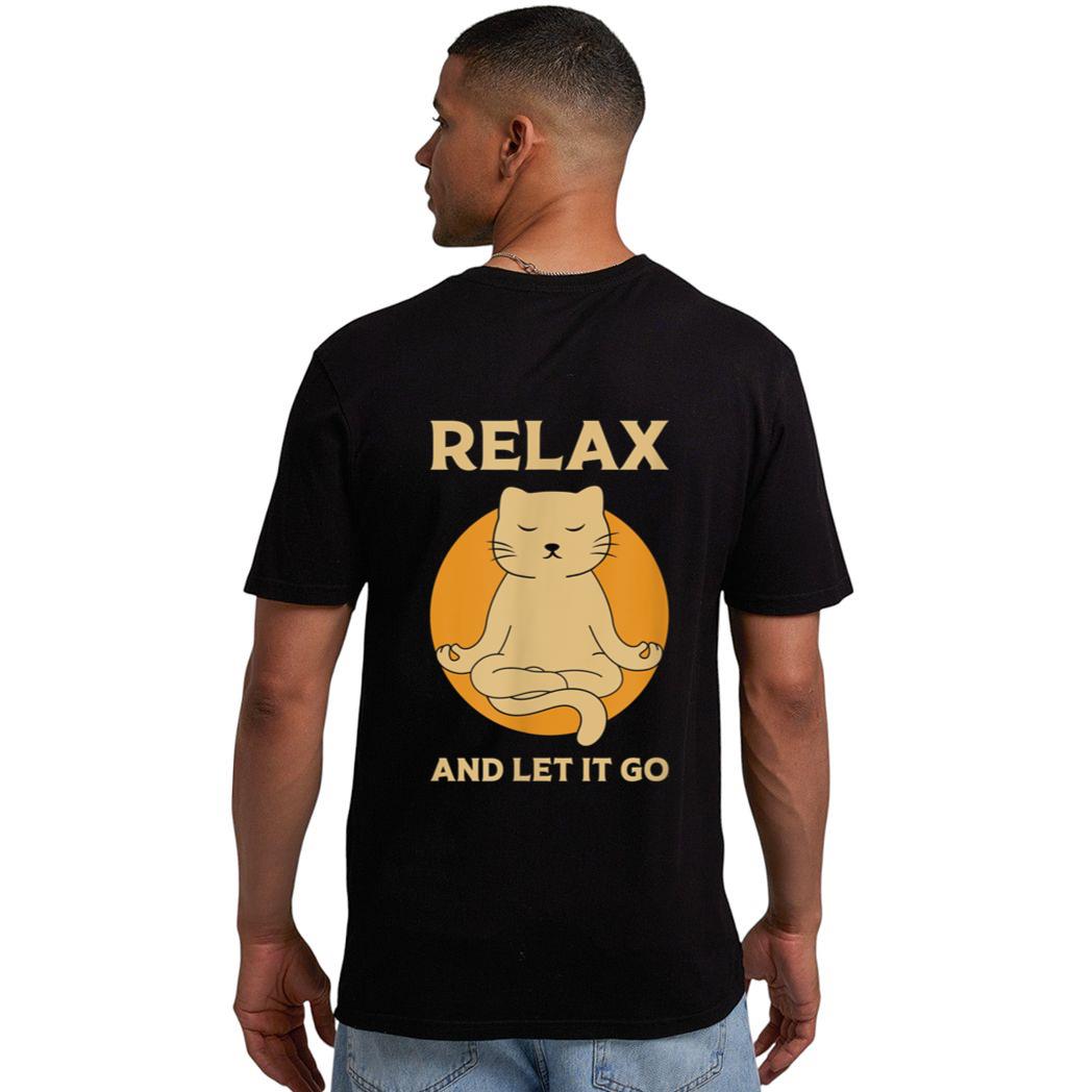 Funny cat Graphic Yoga Zen Meditation Men T-Shirt