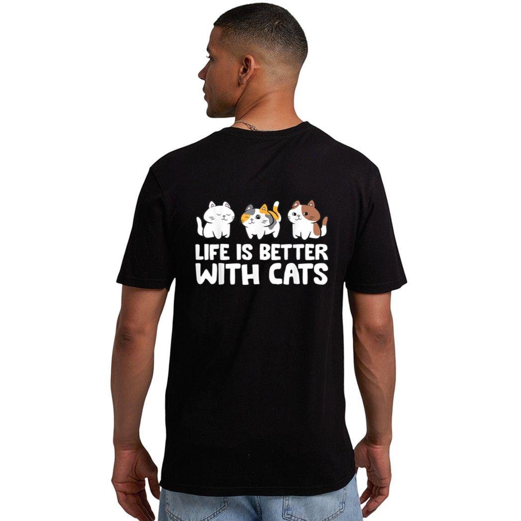 Funny Cat Lover Cute Kittens Life Is Better With Cats Men T-Shirt
