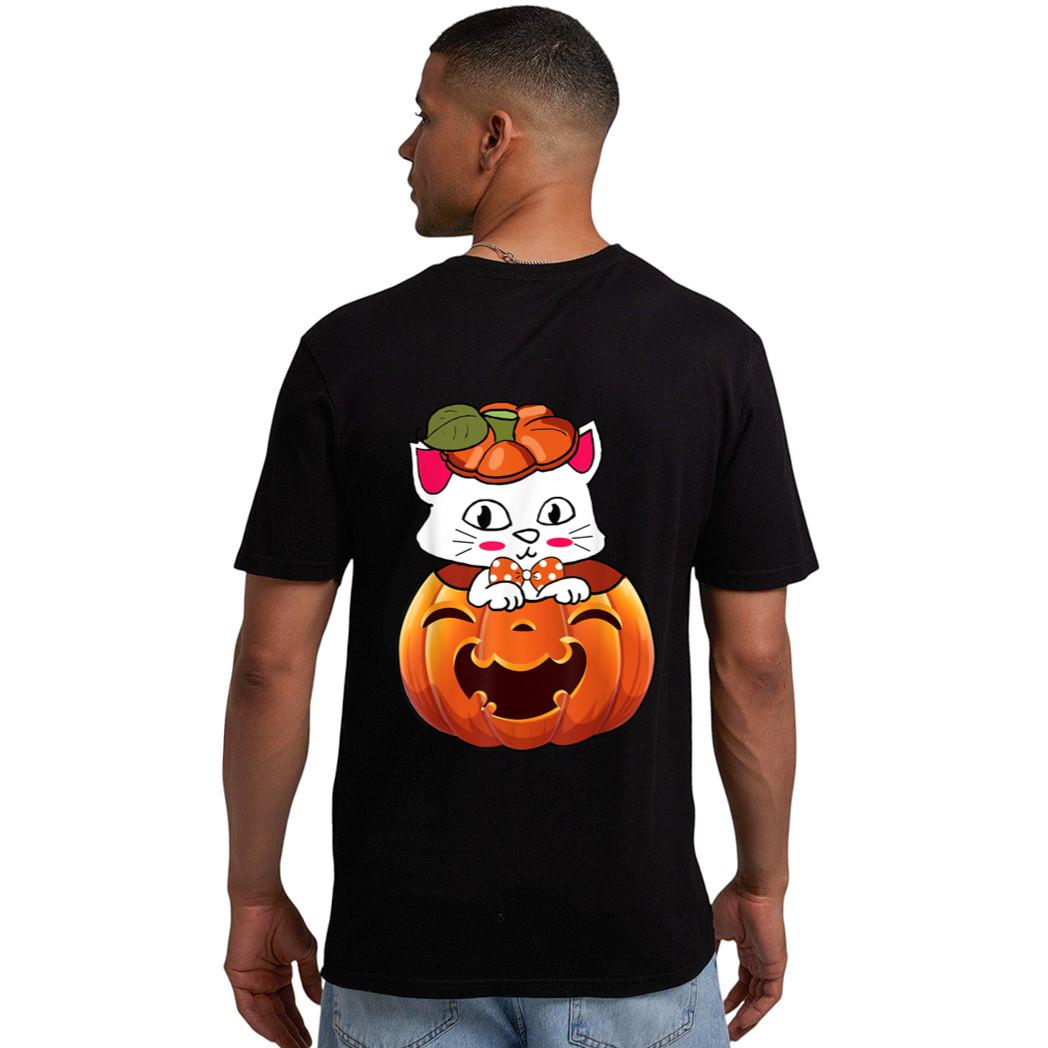 Funny Halloween Jack-O-Lantern Pumpkin Cat Gifts Men T-Shirt