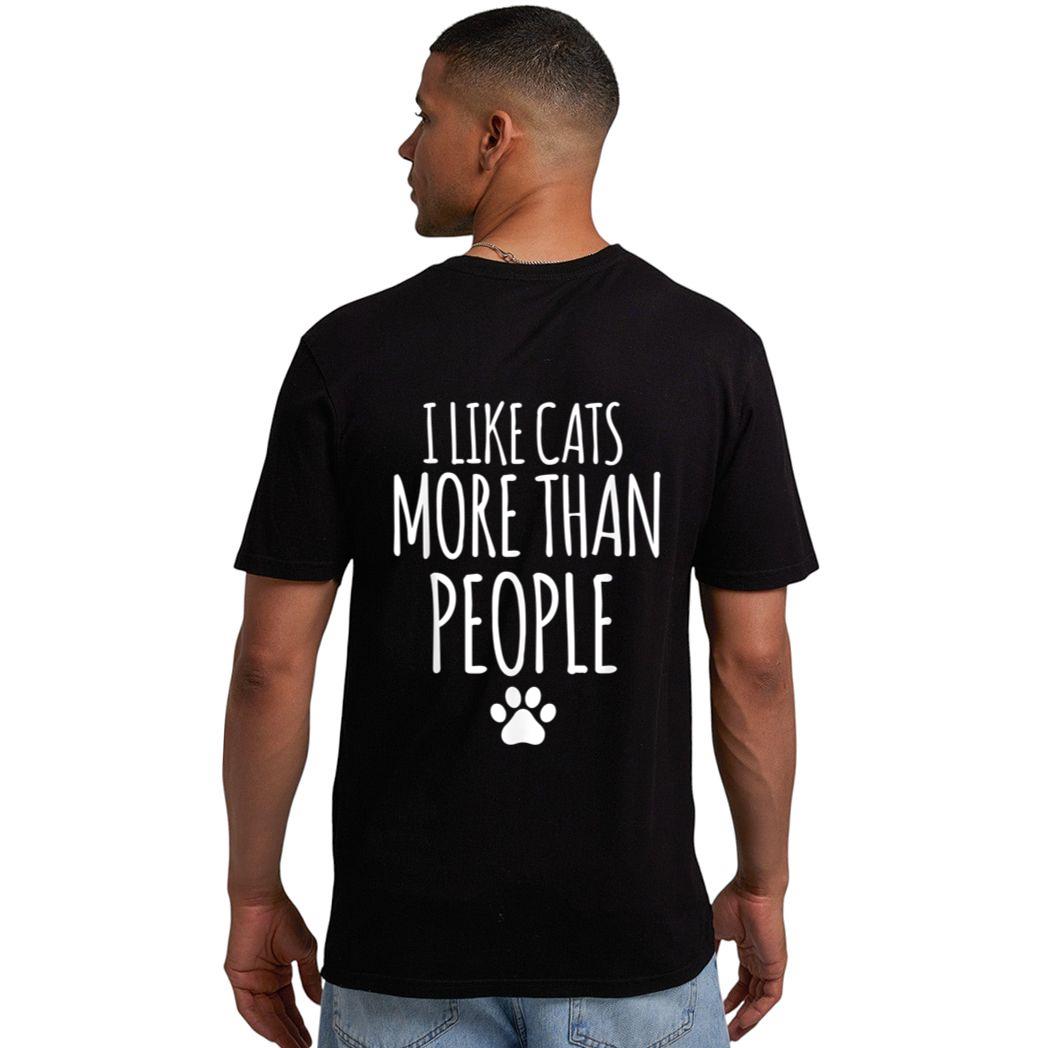 Funny I Like Cats More Than People T-Outfits For Cats Lover Men T-Shirt