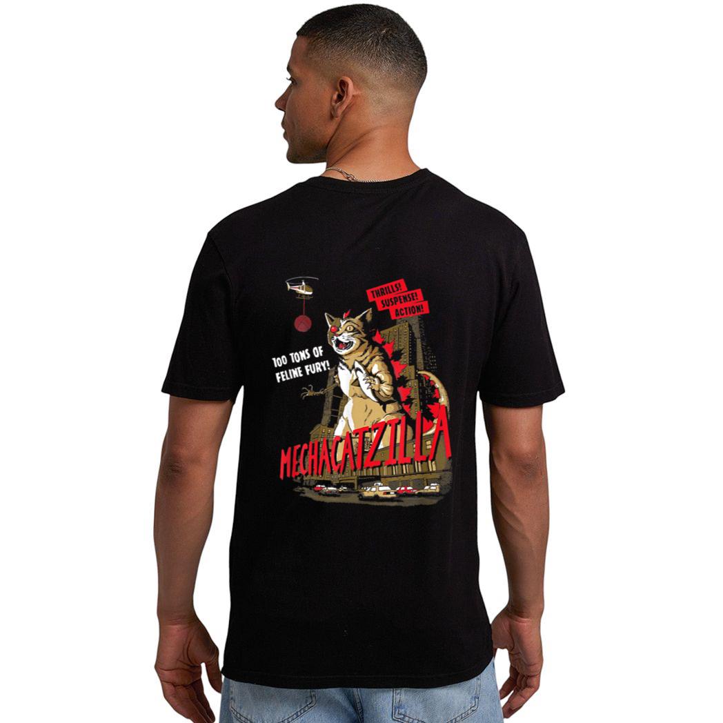 Funny Mecha Catzilla Cat Costume Halloween Men T-Shirt