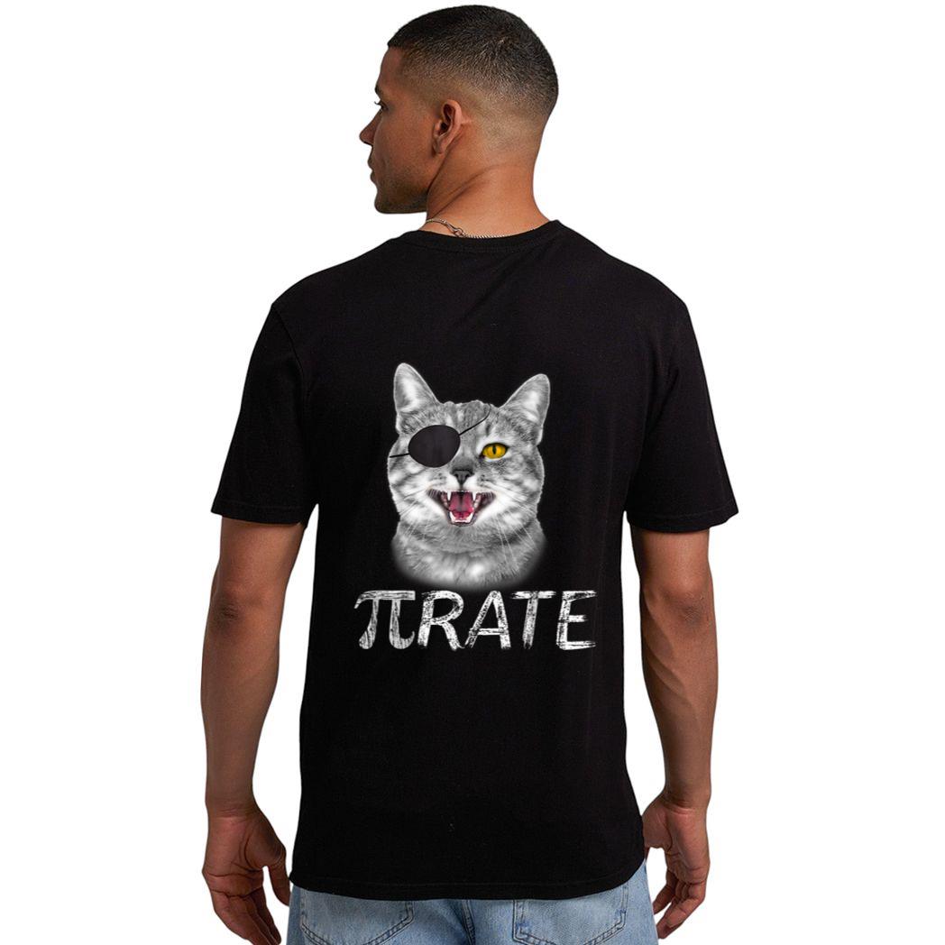Funny Pi Day Math Science Cat Pirate Men T-Shirt