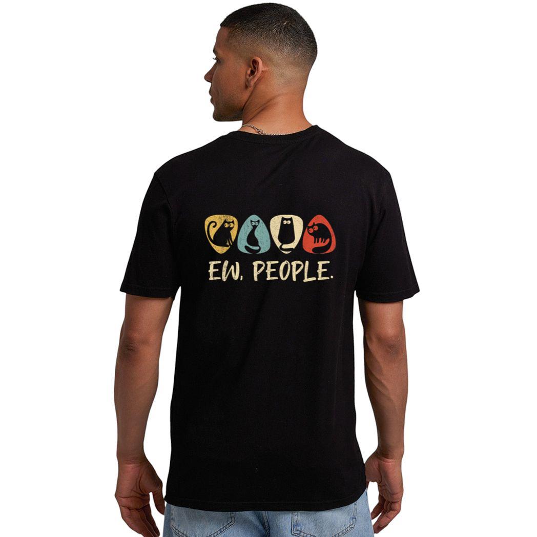 Guitar And Black Cat Lover,Ew People Meowy Funny Cat Men T-Shirt