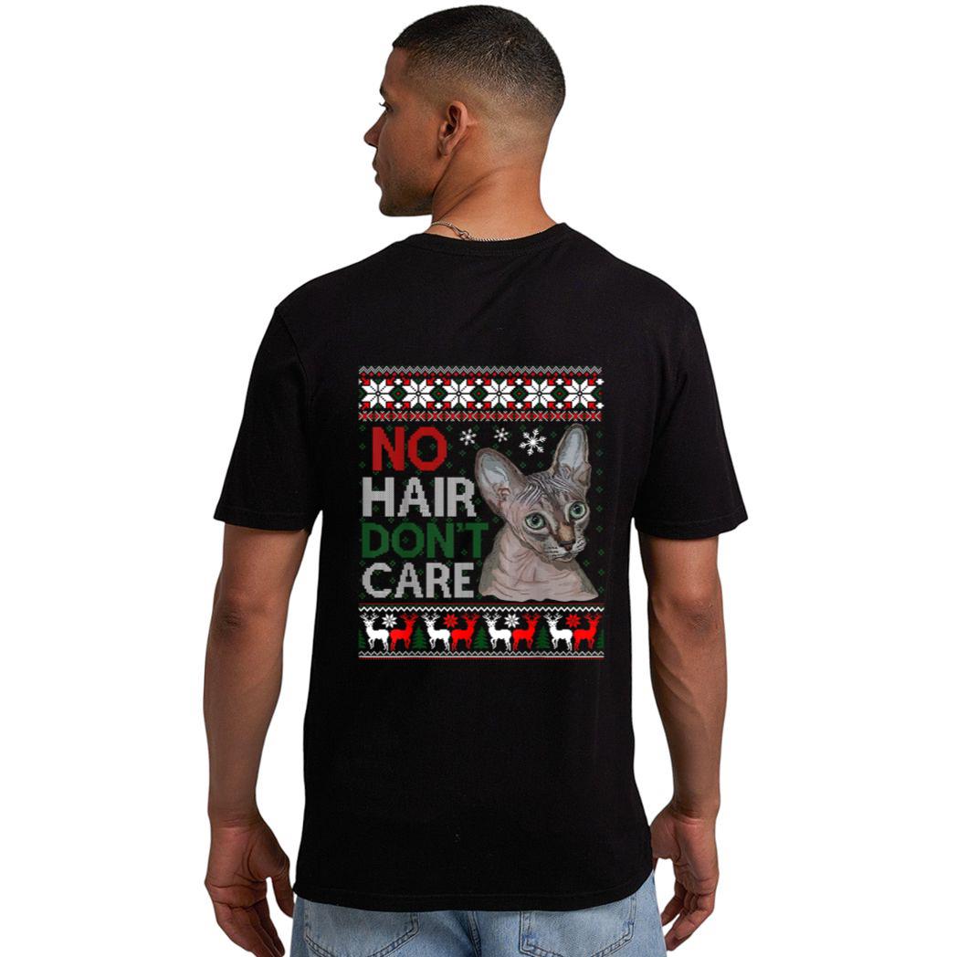 Hairless Cat Ugly Christmas Sweater Sphynx Cat Men T-Shirt