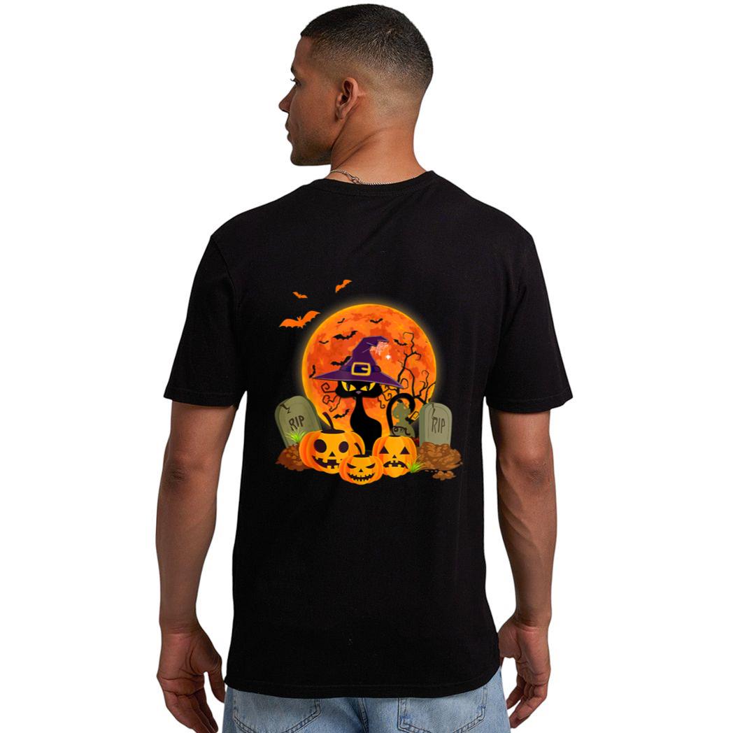 Halloween Scary Black Cat Funny Halloween Costume Men T-Shirt