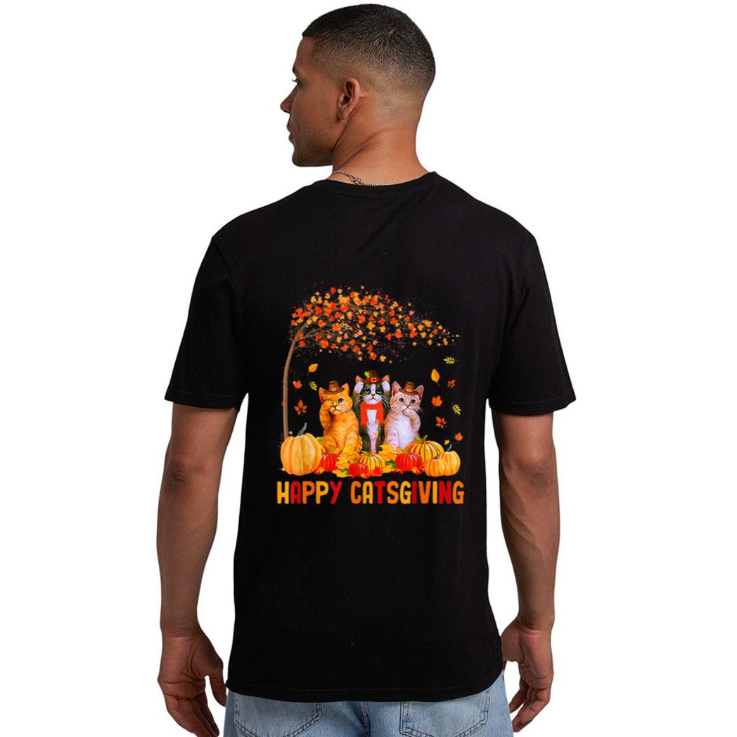 Happy Catsgiving Cute Thanksgiving Cat Lovers Cat Men T-Shirt