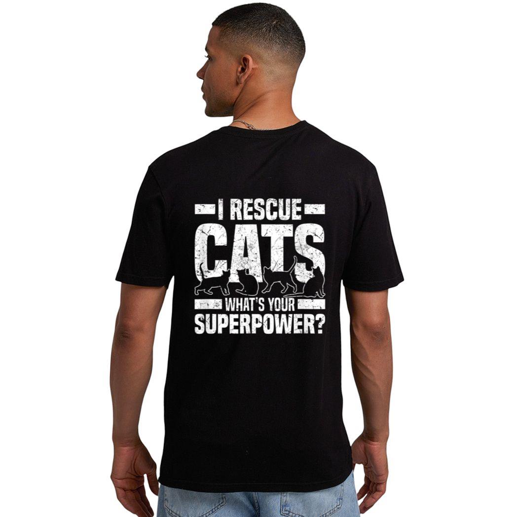 I Rescue Cats What S Your Superpower USA Flag Rescue Cat Men T-Shirt