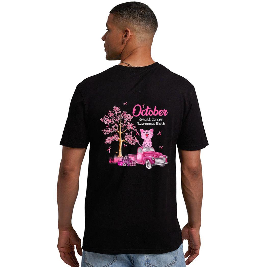 In October We Wear Pink Pumpkin Cat Breast Cancer Awareness_1 Men T-Shirt