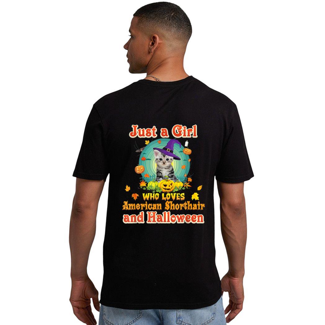 Just A Girl Who Loves American Shorthair Cat And Halloween Men T-Shirt