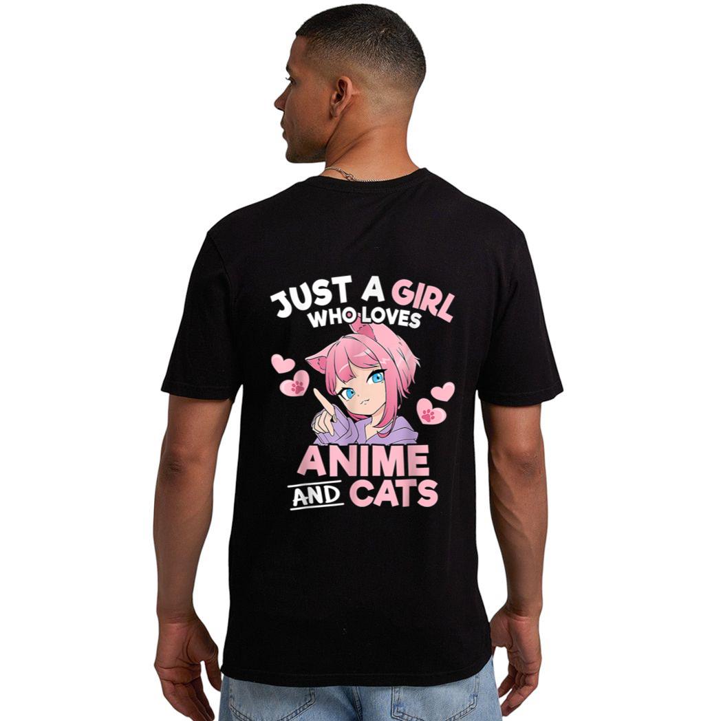 Just A Girl Who Loves Anime And Cats Cute Otaku Manga Men T-Shirt