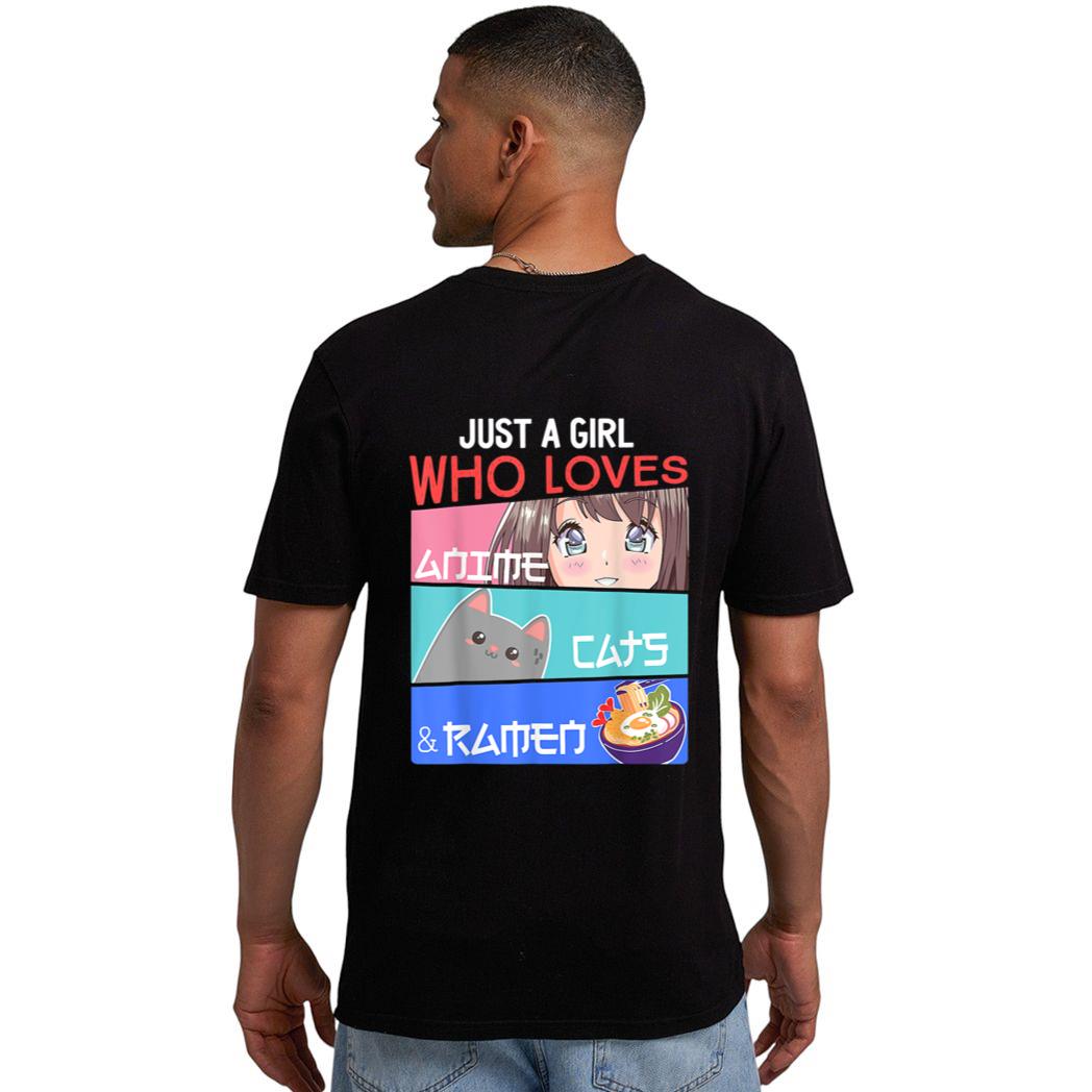 Just A Girl Who Loves Anime Cats, Ramen Lover Kawaii Otaku Men T-Shirt