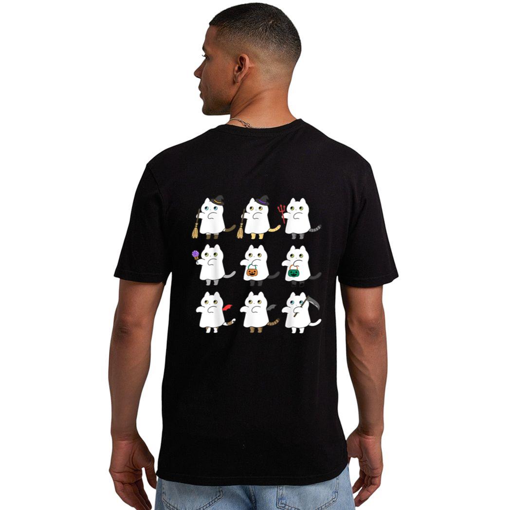 Kawaii Cat Ghosts Black Cat Halloween Cute Costume Spooky Men T-Shirt