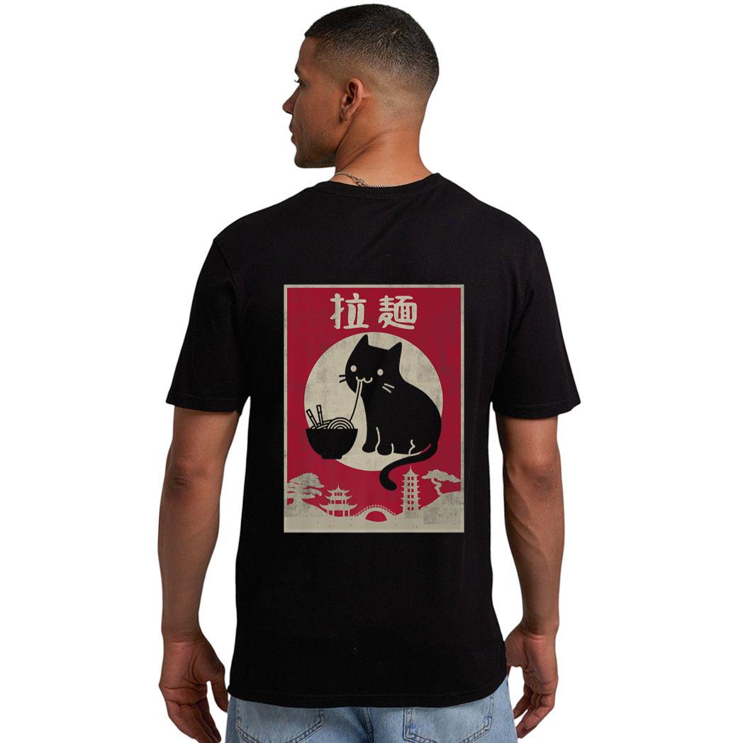 Kawaii Cat Ramen Vintage Anime Japanese Food Girls Boys Teen Premium Men T-Shirt
