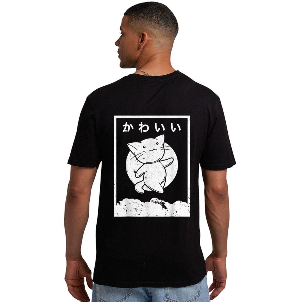 Kawaii Cat . Retro Style Anime Men T-Shirt