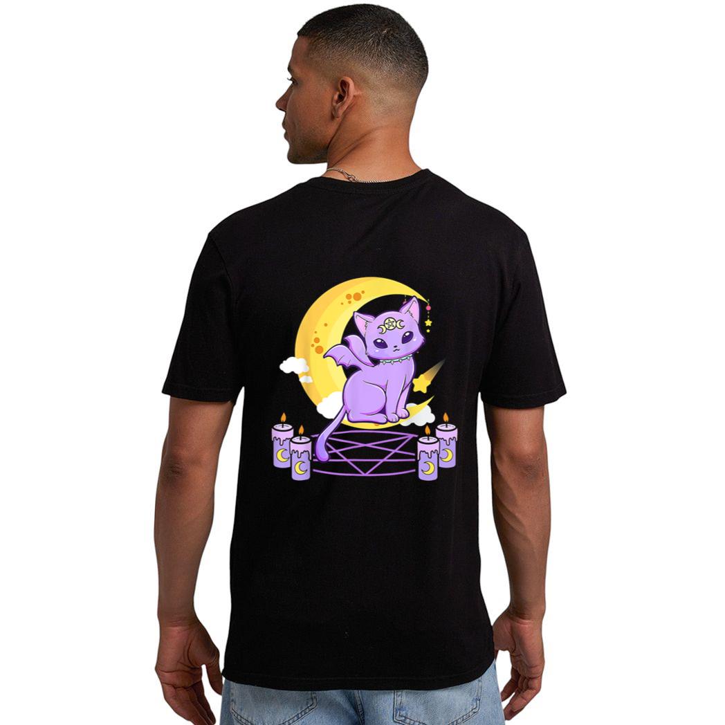 Kawaii Pastel Goth Cute Creepy Black Cat Pagan Kitty Occult Men T-Shirt