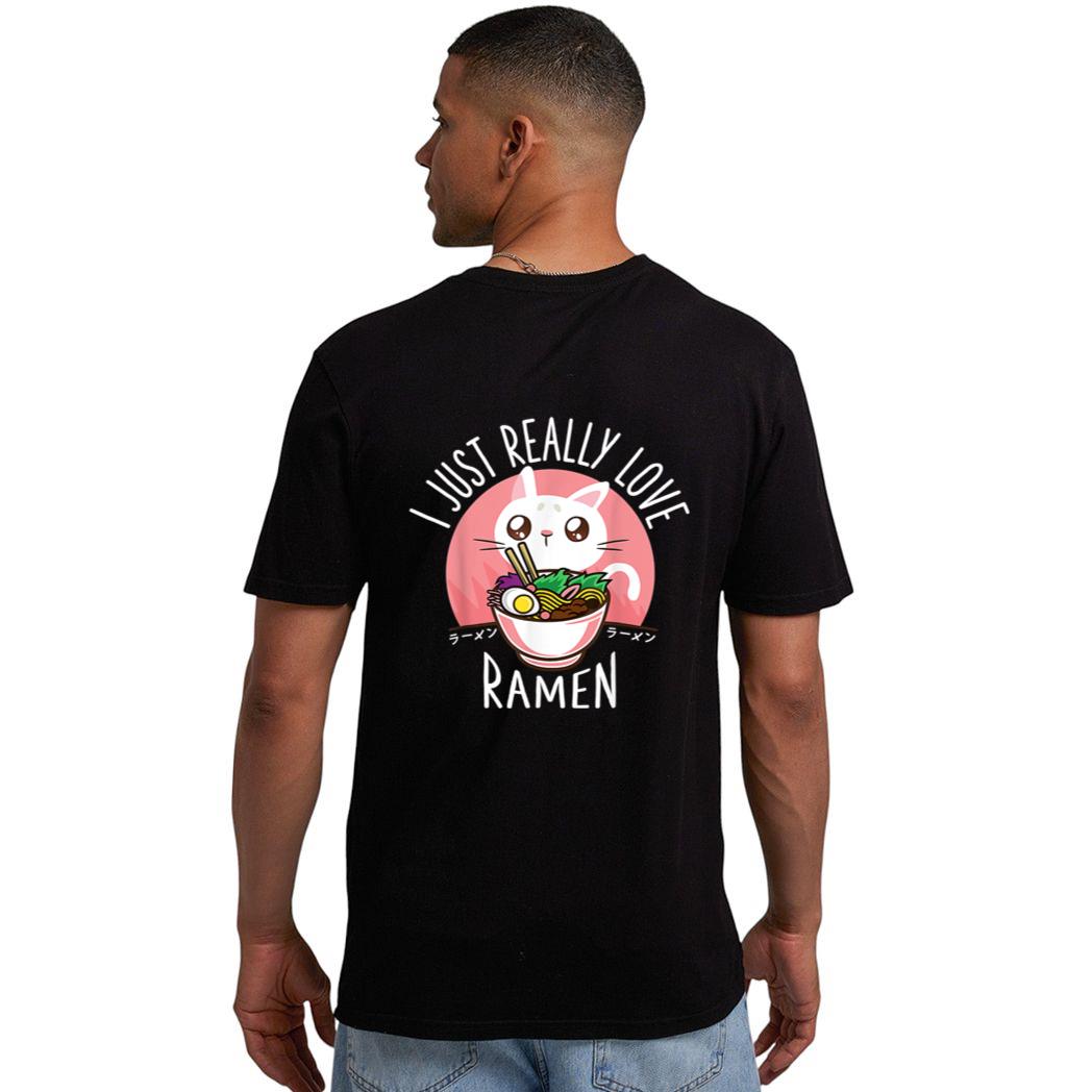 Love Ramen Japanese Noodles  Kawaii Anime Cat Gifts Men T-Shirt