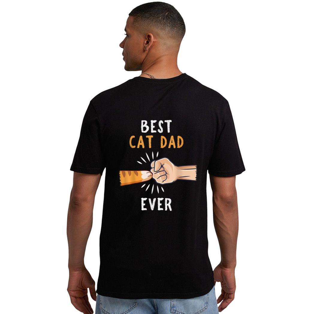 Mens Best Cat Dad Ever Paw Fist Bump Men T-Shirt
