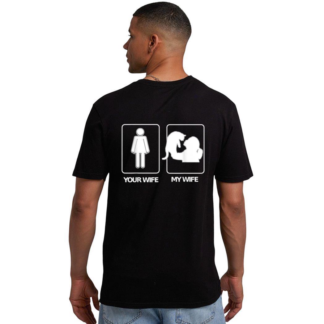 Men's Your Wife My Wife T  Crazy Cat Lady Wife Clothing Men T-Shirt