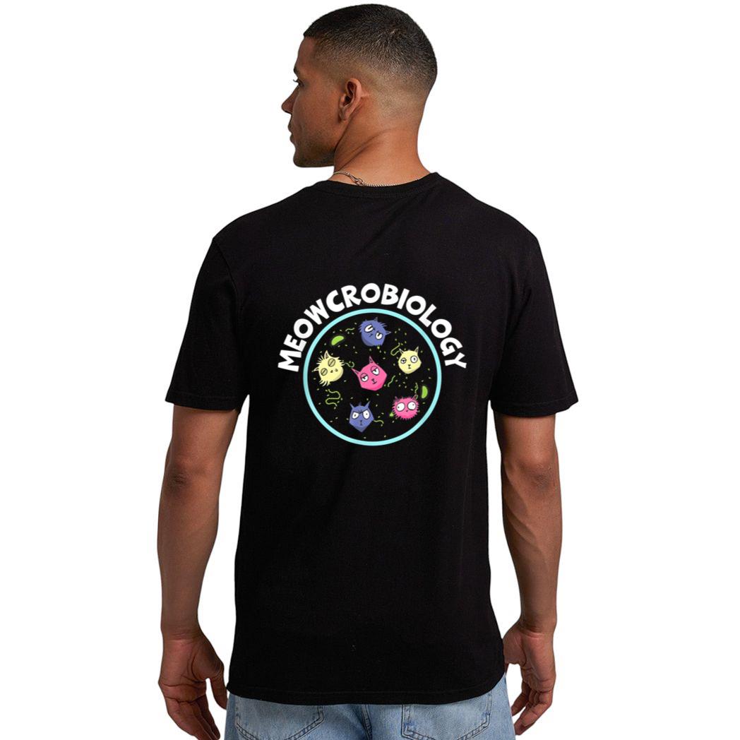 Meowcrobiology Science Lover Microbiology Scientist Cat Men T-Shirt