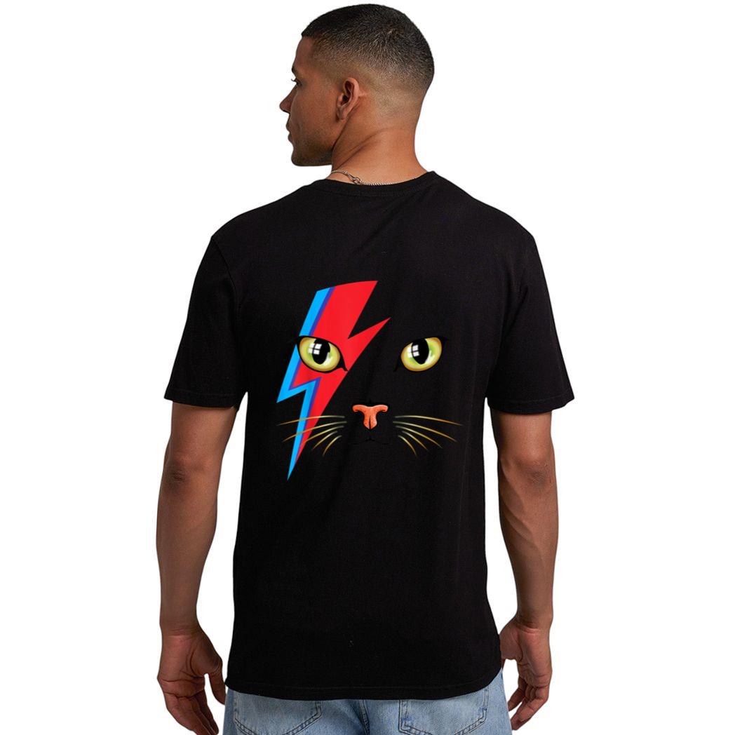 Meowie Bowie Cat Retro Kitty Cat Funny Glam Rock Music Men T-Shirt