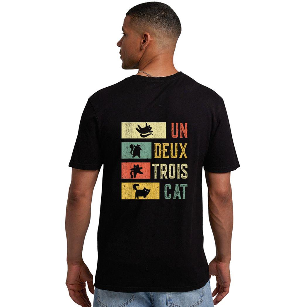Meowy Funny Cat  Vintage retro Un Deux Trois Cat Men T-Shirt