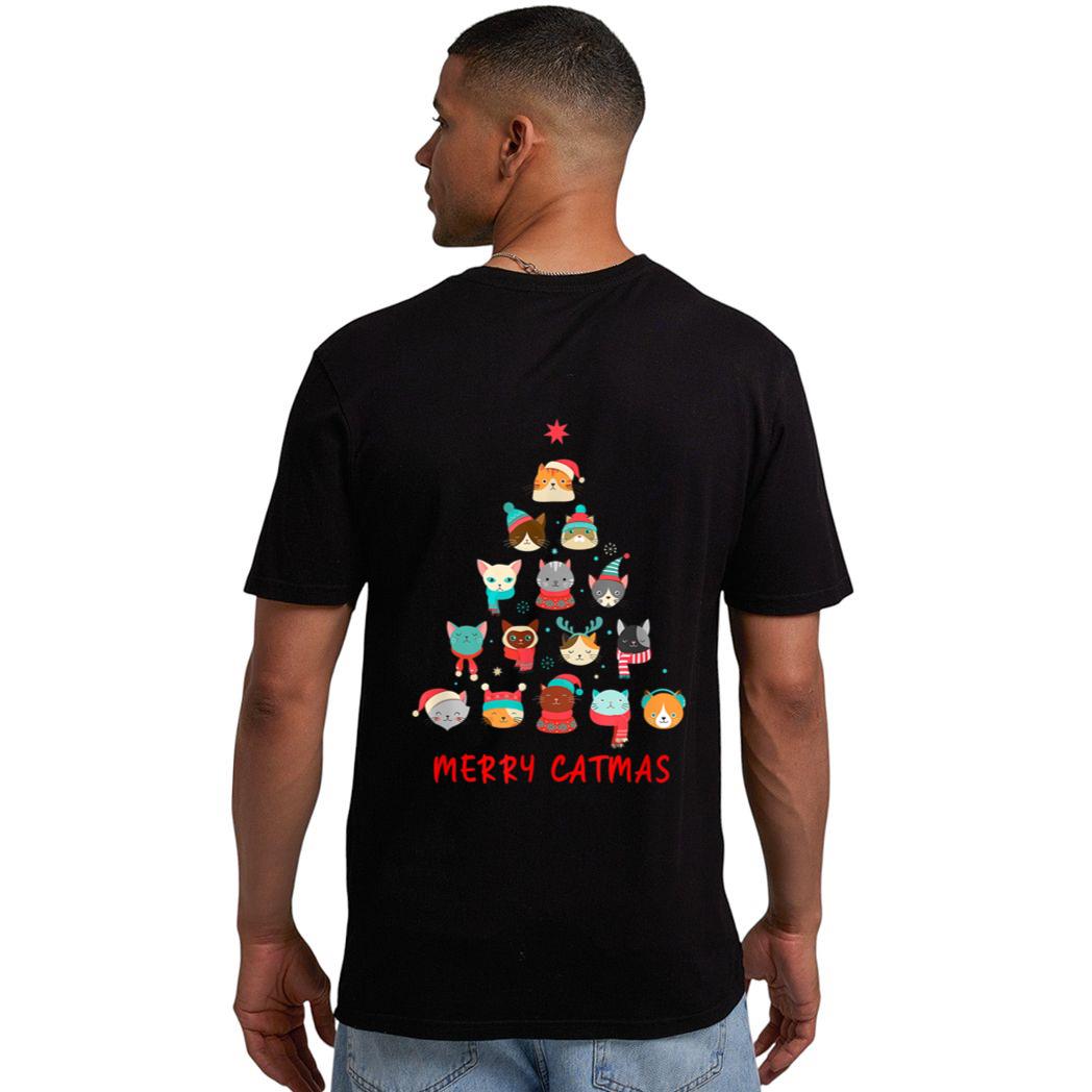 Merry Catmas Cat Christmas Tree Feline Festive Men T-Shirt