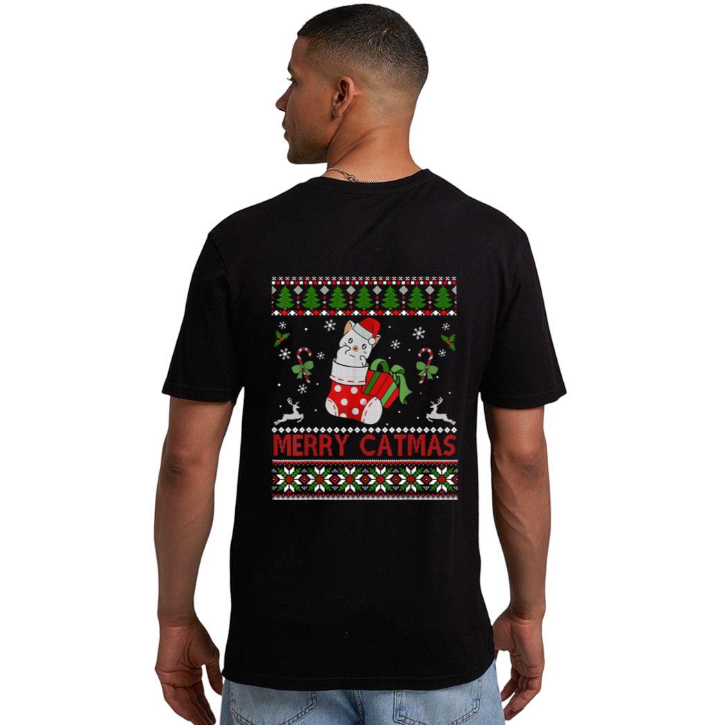 Merry Catmas Christmas Cats In Socks Kitty Cat Lover Gift Men T-Shirt
